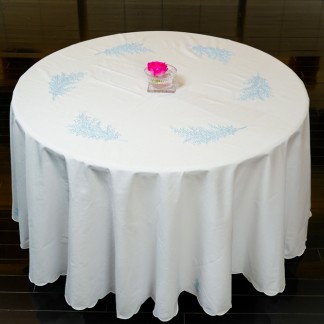  Round table cloth- mimosa flower embroidery (size 230 cm)